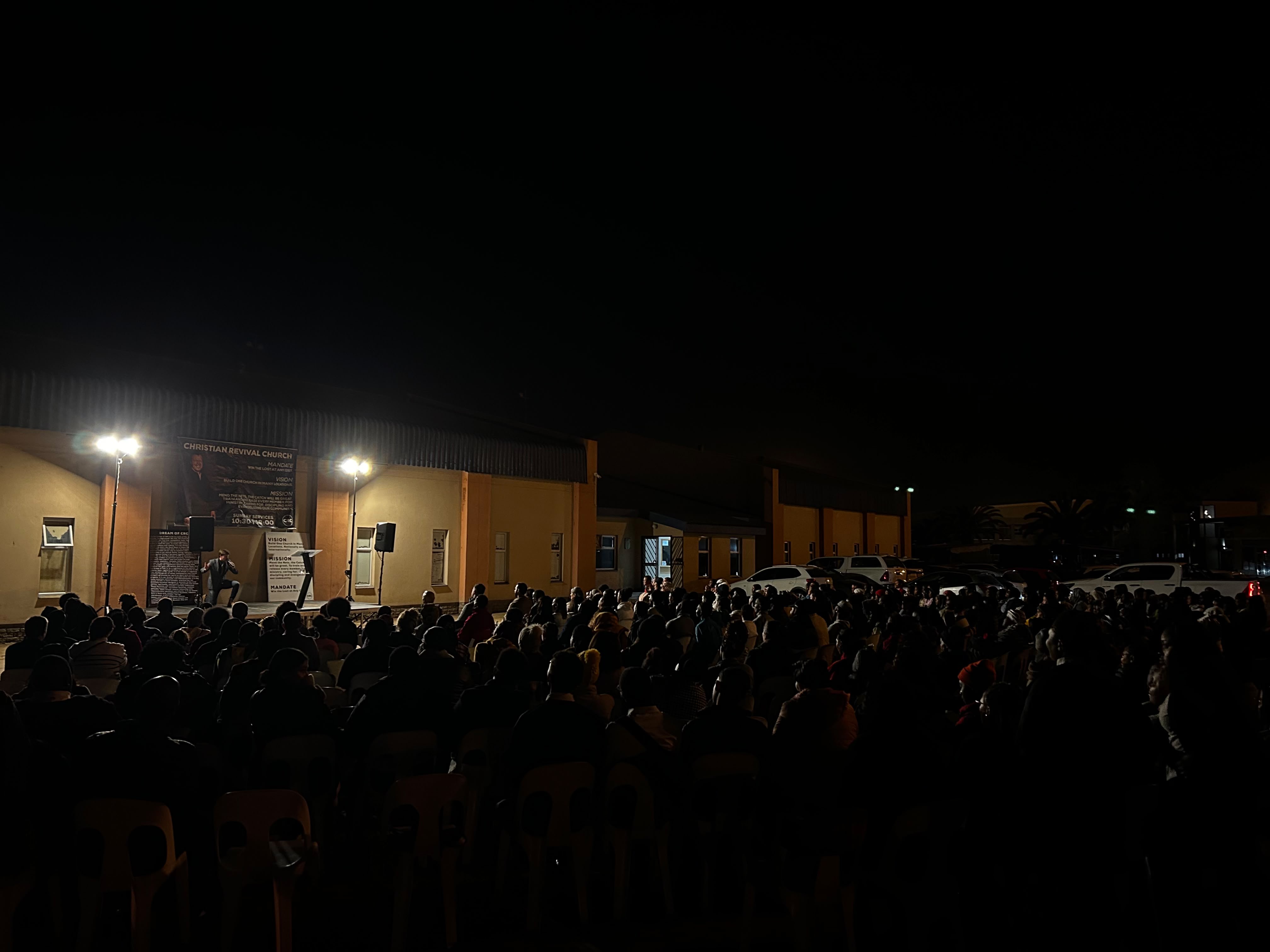 View across the crowd at the same gospel gathering in Walvis Bay, Namibia